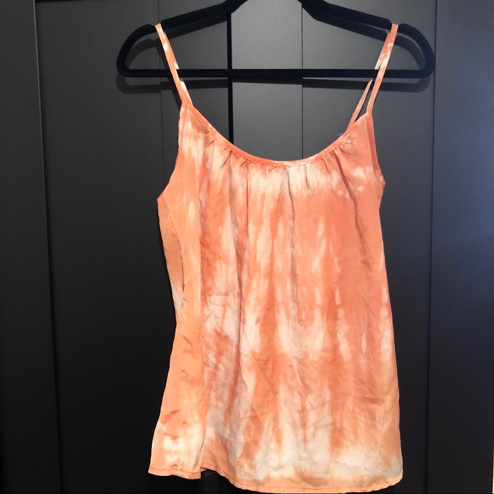 Coral and white tank top